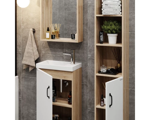 Комплект мебели дуб сонома/белый матовый 45,5 см Onika Тимбер 104508 + 4640021065907 + 204803