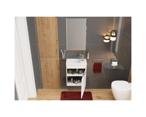 Тумба с раковиной белый глянец 45,5 см Onika Комо 104507 + 4640021065907