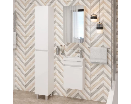 Тумба с раковиной белый глянец 40 см Onika Милтон 104007 + UM-COM40/1