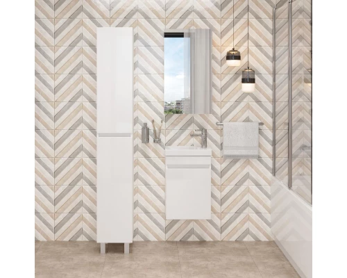 Тумба с раковиной белый глянец 40 см Onika Милтон 104007 + UM-COM40/1