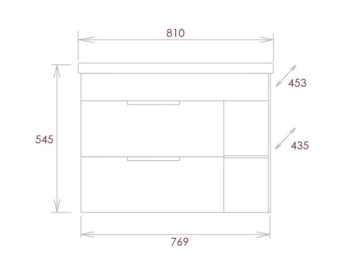 Тумба с раковиной дуб галифакс 81 см Onika Легран 108047 + 4640021065198