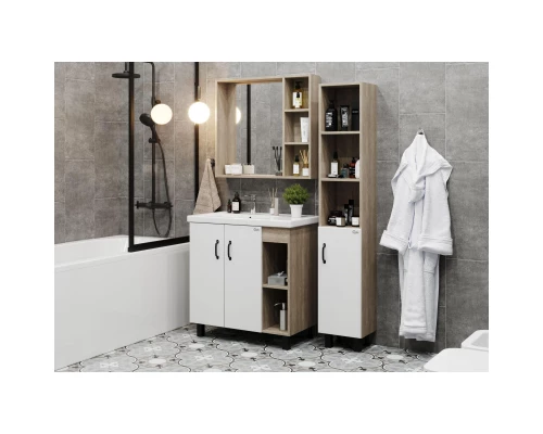 Тумба с раковиной дуб сонома/белый матовый 81 см Onika Тимбер 108045 + 4640021065198