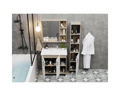 Тумба с раковиной дуб сонома/белый матовый 81 см Onika Тимбер 108045 + 4640021065198