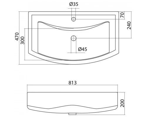Тумба с раковиной белый глянец 81,3 см Onika Балтика 108023 + 1WH501524