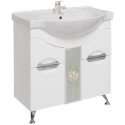 Тумба с раковиной белый глянец 79,5 см Onika Флорена 108021 + UM-ERI80/1