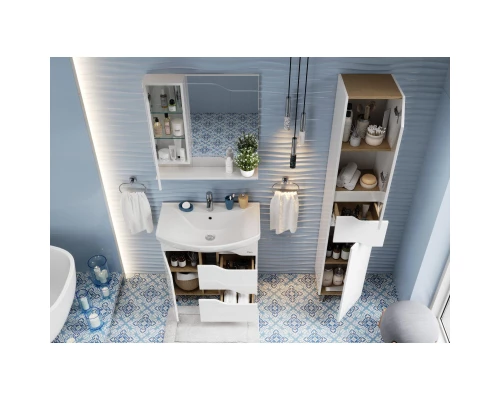 Тумба с раковиной белый глянец 76 см Onika Веронэлла 107514 + 4620008197470