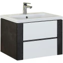 Тумба с раковиной белый глянец/ателье темный 70 см Onika Стоун 107045 + UM-COM70/1 Тумба с раковиной белый глянец/ателье темный 70 см Onika Стоун 107045 + UM-COM70/1