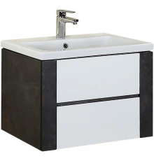 Тумба с раковиной белый глянец/ателье темный 70 см Onika Стоун 107045 + UM-COM70/1