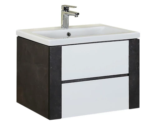 Комплект мебели белый глянец/ателье темный 70 см Onika Стоун 107045 + UM-COM70/1 + 207034