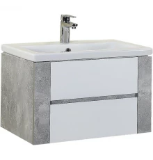 Тумба с раковиной ателье светлый/белый глянец 70 см Onika Стоун 107044 + UM-COM70/1
