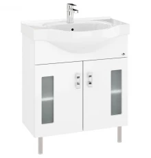 Тумба с раковиной белый глянец 70 см Onika Кристалл 107024 + UM-ERI70/1