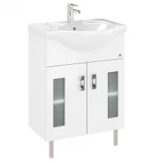 Тумба с раковиной белый глянец 66 см Onika Кристалл 106545 + 1WH109651