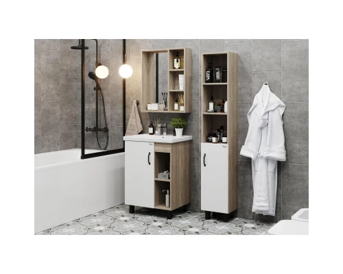 Комплект мебели дуб сонома/белый матовый 60 см Onika Легран 106140 + UM-COM60/1 + 206070