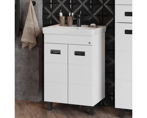 Комплект мебели белый глянец 60 см Onika Балтика 106139 + 1WH302082 + 205846