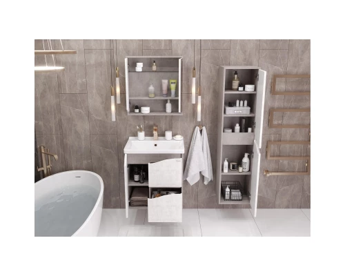 Тумба с раковиной светлый камень/бетон крем 60 см Onika Брендон 106138 + 1WH302421