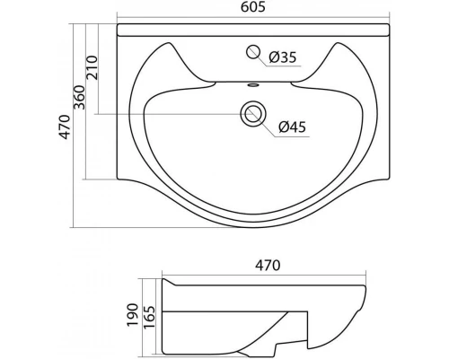 Комплект мебели белый глянец 60,5 см Onika Кристалл 106123 + 1WH109652 + 205818