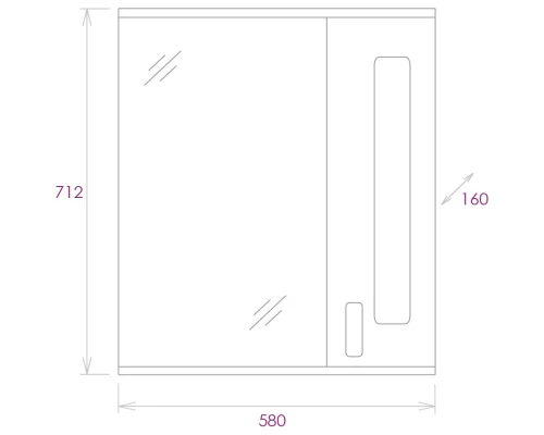 Комплект мебели белый глянец 60,5 см Onika Кристалл 106123 + 1WH109652 + 205818