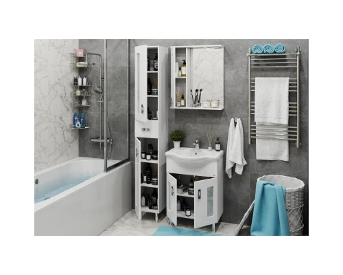 Комплект мебели белый глянец 60,5 см Onika Кристалл 106123 + 1WH109652 + 205817