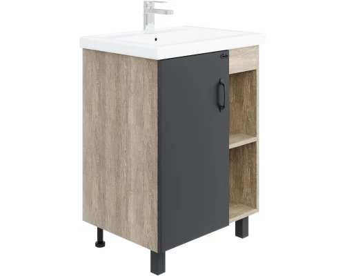 Тумба с раковиной дуб сонома/серый матовый 61 см Onika Тимбер 106117 + 4640021060773
