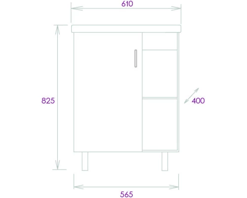 Комплект мебели дуб сонома/серый матовый 61 см Onika Тимбер 106116 + 4640021060773 + 206070