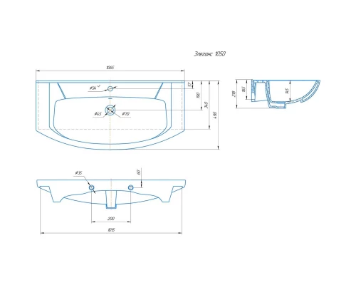 Комплект мебели белый глянец 106,5 см Onika Флорена 110504 + 4620008197388 + 210502