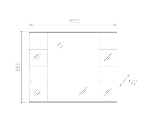 Комплект мебели белый глянец 106,5 см Onika Флорена 110504 + 4620008197388 + 210502