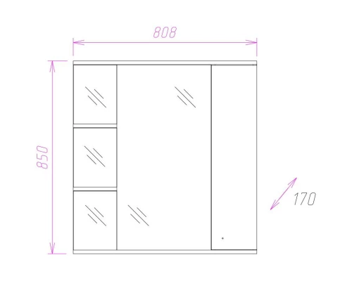 Комплект мебели белый глянец 83 см Onika Эльбрус 108201 + 1WH110225 + 208021