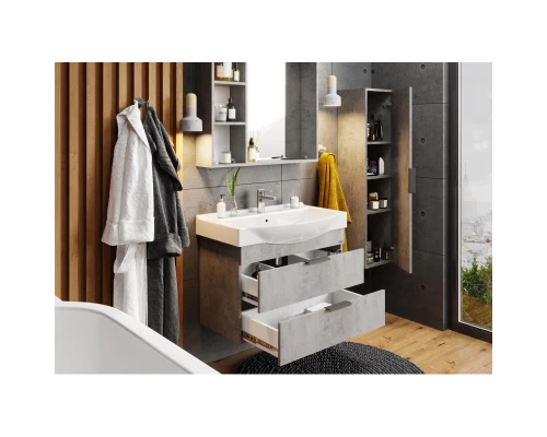 Комплект мебели бетон чикаго 80 см Onika Девис 108048 + 1WH302422 + 208093