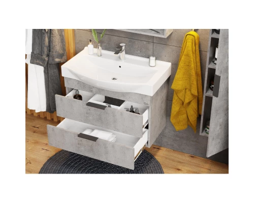 Комплект мебели бетон чикаго 80 см Onika Девис 108048 + 1WH302422 + 208093