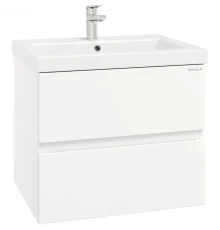 Тумба с раковиной белый глянец 70 см Onika Эвада 107059 + UM-COM70/1