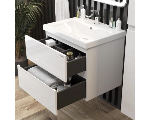 Комплект мебели белый глянец 70 см Onika Эвада 107059 + UM-COM70/1 + 206085