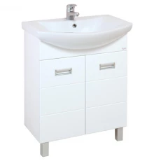 Тумба с раковиной белый глянец 71,5 см с бельевой корзиной Onika Балтика 107028 + 1WH207776