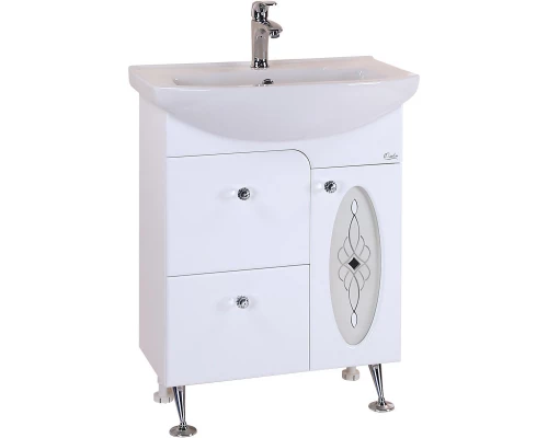 Тумба с раковиной белый глянец 65 см Onika Кристи 106538 + 4620008192475