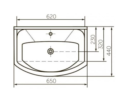 Комплект мебели белый глянец 65 см Onika Кристи 106538 + 4620008192475 + 206536