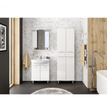 Комплект мебели белый глянец 66,5 см Onika Стелла 106501 + 1WH110174 + 206505
