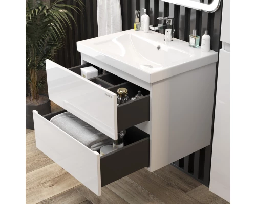 Комплект мебели белый глянец 60 см Onika Эвада 106145 + UM-COM60/1 + 206085