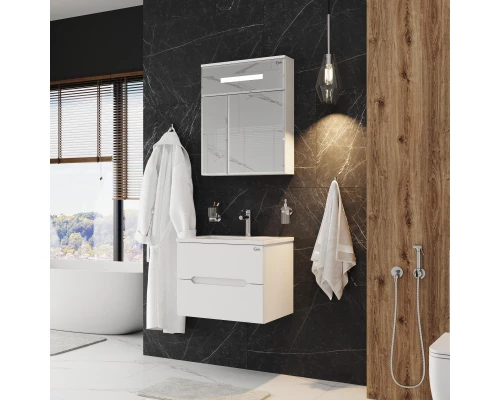 Комплект мебели белый глянец 60 см Onika Айленд 106114 + 1WH501606 + 206034