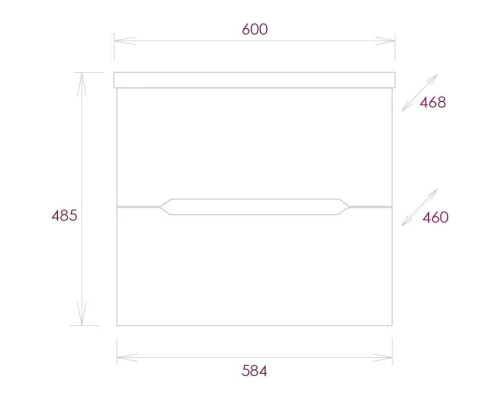 Комплект мебели белый глянец 60 см Onika Айленд 106114 + 1WH501606 + 206034