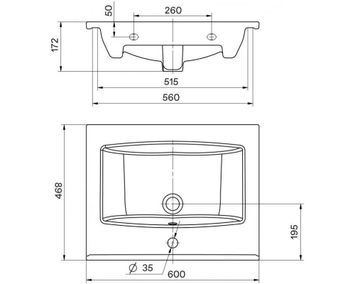 Комплект мебели белый глянец 60 см Onika Айленд 106114 + 1WH501606 + 206034