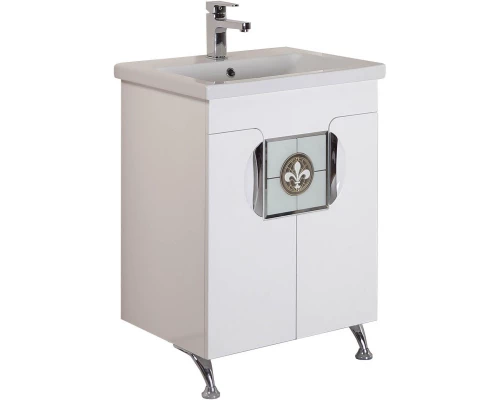 Тумба с раковиной белый глянец 60 см Onika Флорена 106050 + UM-COM60/1