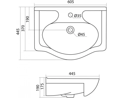 Комплект мебели белый глянец 60,5 см Onika Луна 106005 + 1WH110268 + 206013