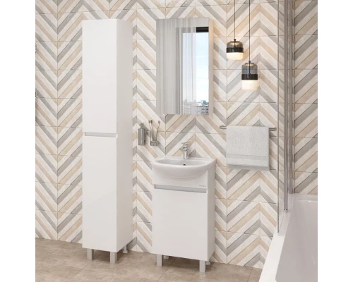 Тумба с раковиной белый глянец 46 см Onika Милтон 104510 + 4620008192741