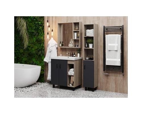 Комплект мебели дуб сонома/серый матовый 80 см Onika Тимбер 108053 + UM-COM80/1 + 208091