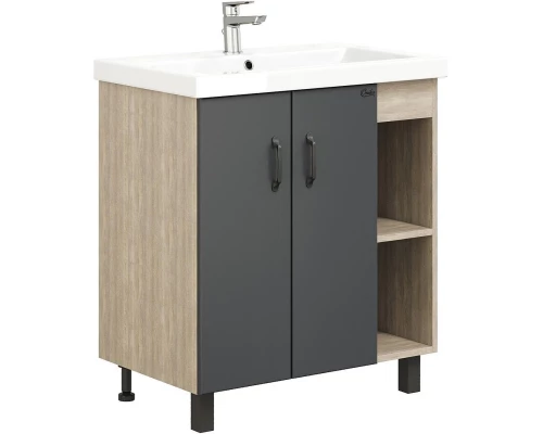 Комплект мебели дуб сонома/серый матовый 80 см Onika Тимбер 108053 + UM-COM80/1 + 208091