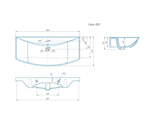 Комплект мебели белый глянец 106,5 см Onika Веронэлла 110508 + 4620008197340 + 210506