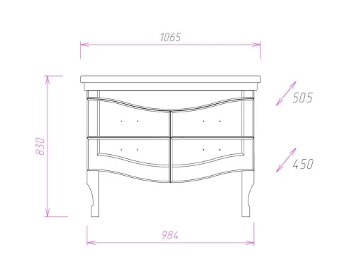 Комплект мебели белый глянец 106,5 см Onika Адель 110507 + 4640021063583 + 207030