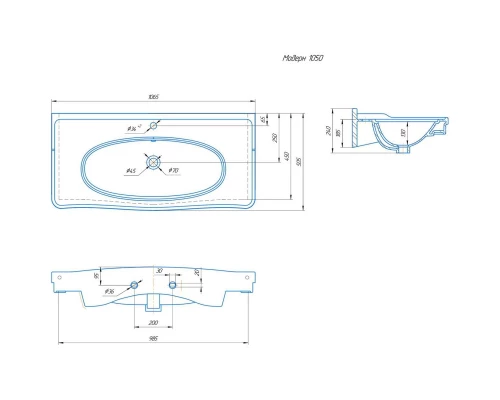 Комплект мебели белый глянец 106,5 см Onika Адель 110507 + 4640021063583 + 207030