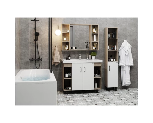 Тумба с раковиной дуб сонома/белый матовый 101,2 см Onika Тимбер 110011 + 4640021065204