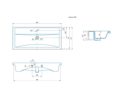 Тумба с раковиной дуб сонома/серый матовый 101,2 см Onika Тимбер 110010 + 4640021065204