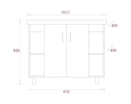 Комплект мебели дуб сонома/серый матовый 101,2 см Onika Тимбер 110010 + 4640021065204 + 210017